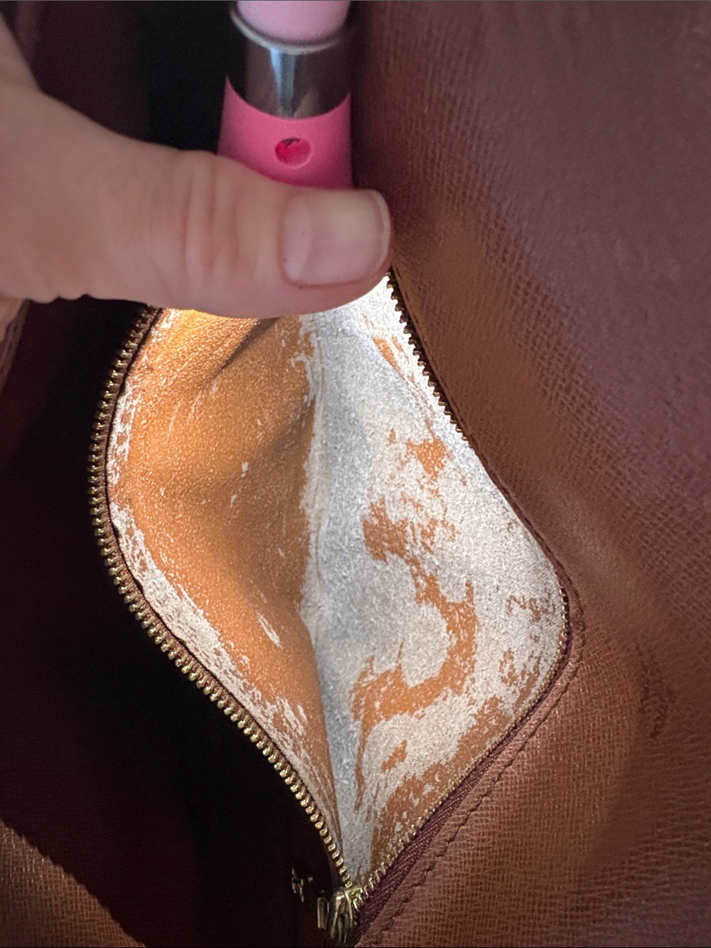 Louis Vuitton Monogram vintage Half-Moon Crossbody Bag in Brown and Tan - Picture 5 of 16